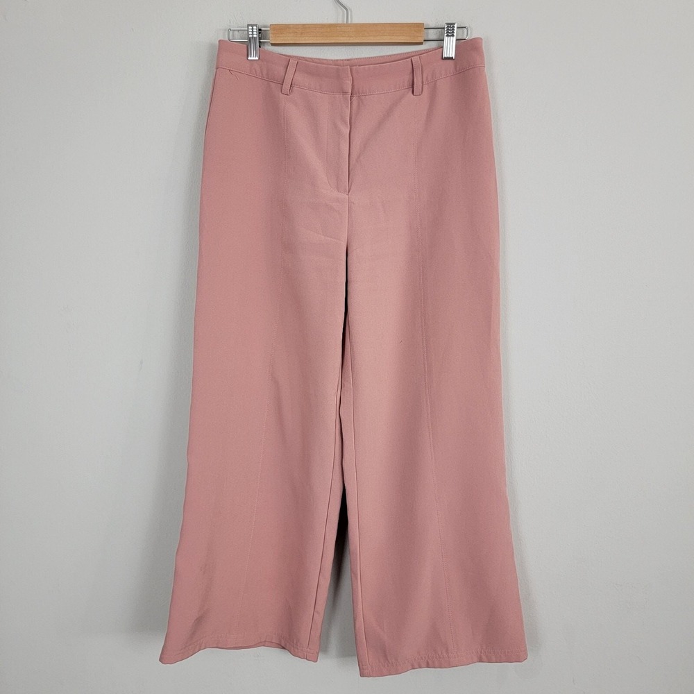 Avec Les Filles‎ Dress Pants Womens 8 Classic Pink Flat Front Stretch Polyester
